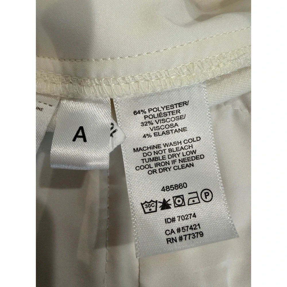 Ann Taylor Women Ankle Pants White 2P Petite Career Dress Trousers Stretch